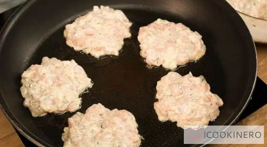 Chopped chicken fillet cutlets