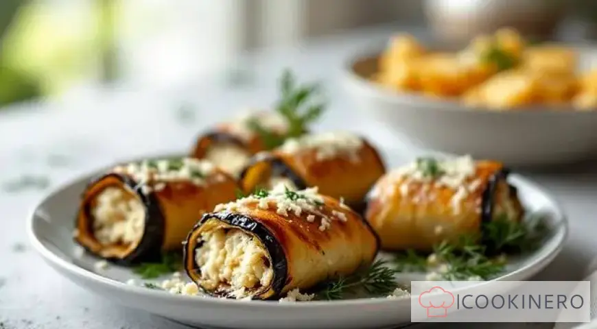 Eggplant rolls with garlic