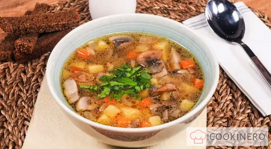 Mushroom soup with champignons