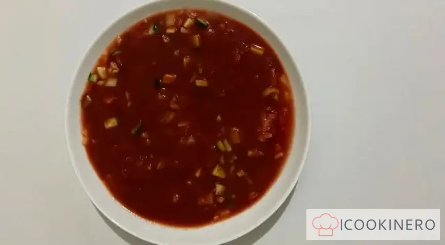 Delicious gazpacho with tomato paste