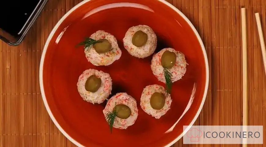 Raffaello con bastoncini di granchio e formaggio