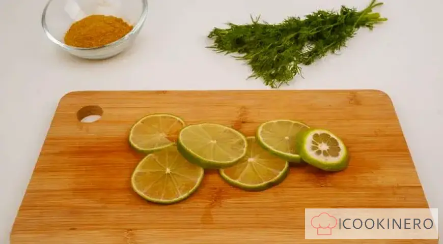 Baked hake with lime