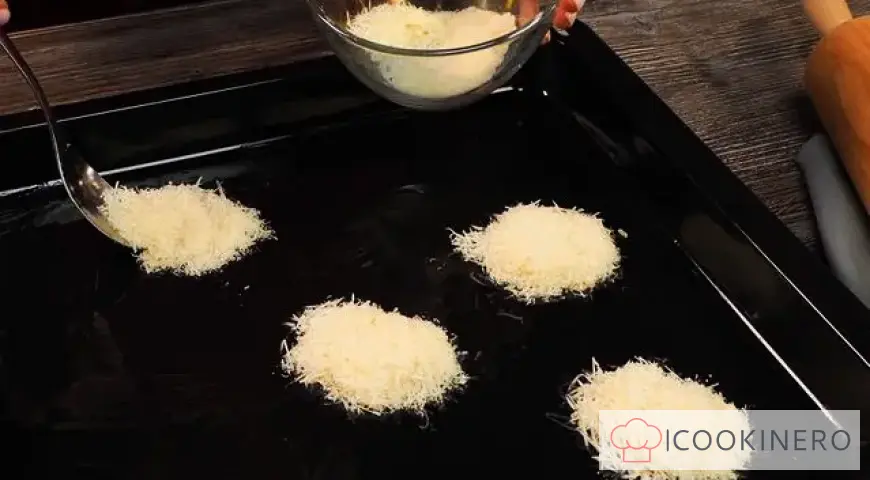 Cheese chips in the oven