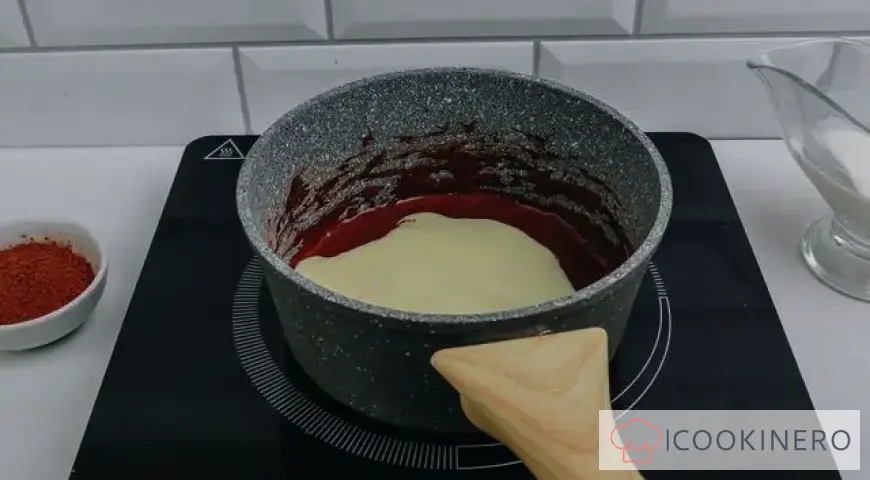 Cream of condensed milk with cocoa