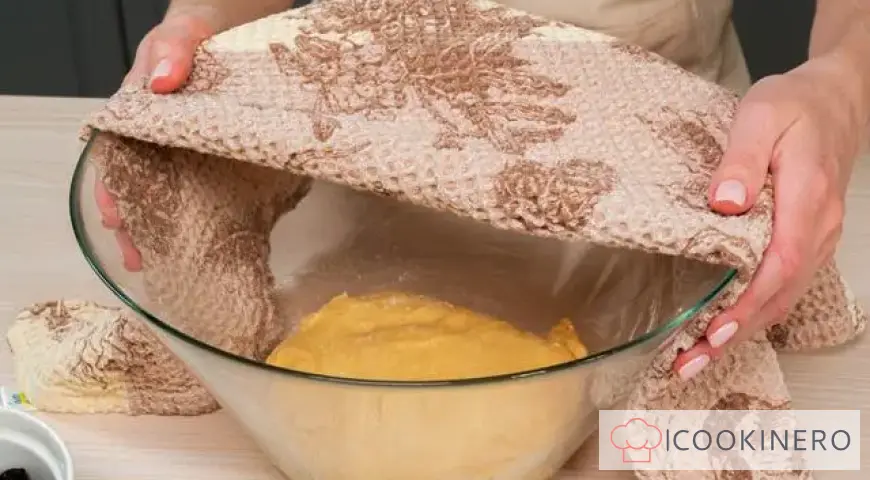 Easter cake dough in the oven