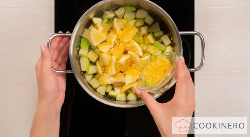 Zucchini jam with lemon in jars