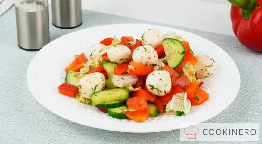 Insalata di verdure fresche con mozzarella