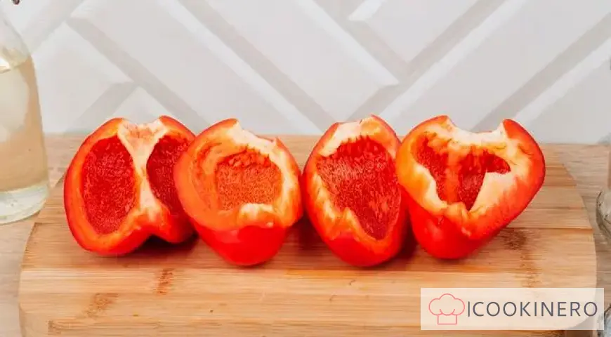 Baked peppers for the winter in jars