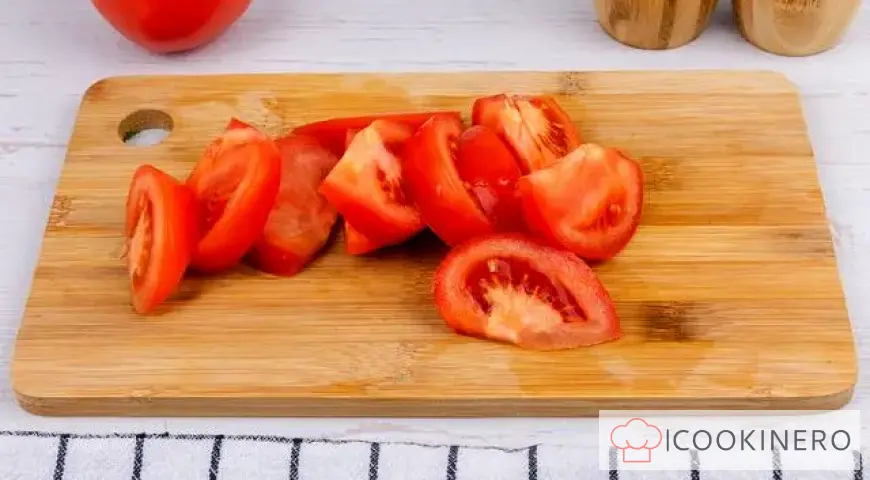 Tomato puree soup with feta cheese
