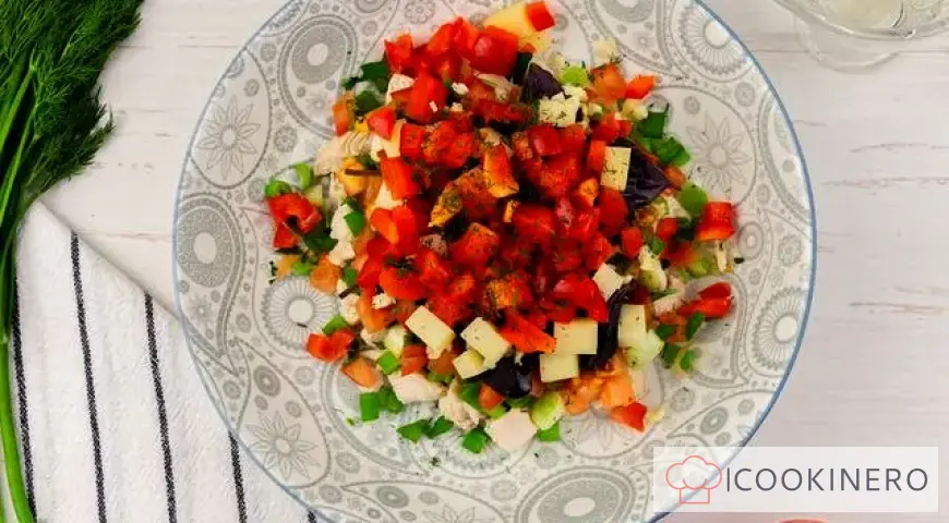 Salad with chicken breast and Chinese cabbage
