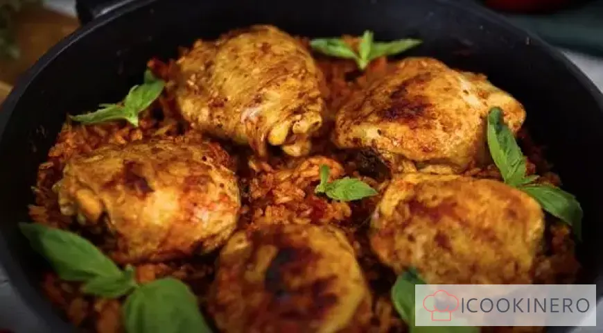 Chicken thighs with rice