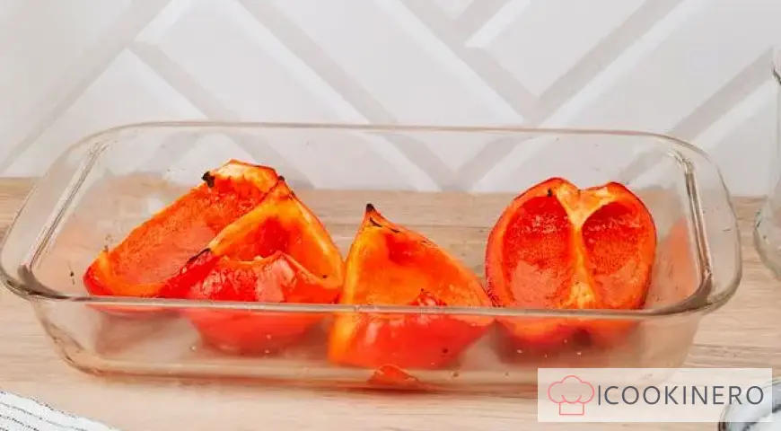Baked peppers for the winter in jars