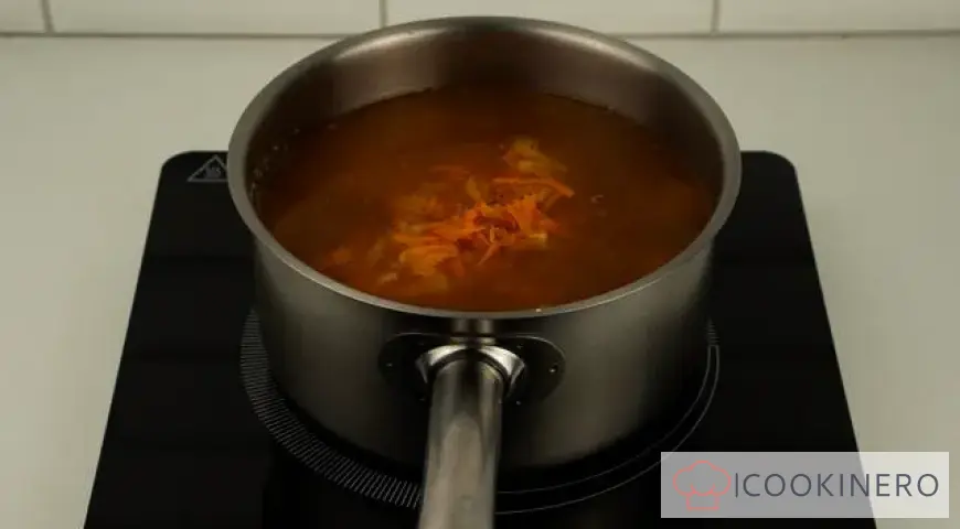 Cabbage soup with sprat in tomato sauce