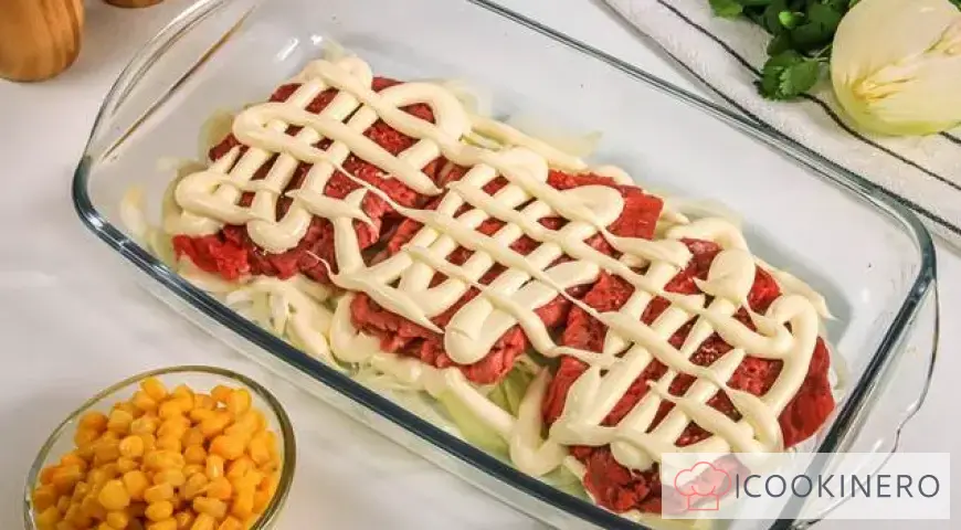 French meat with corn
