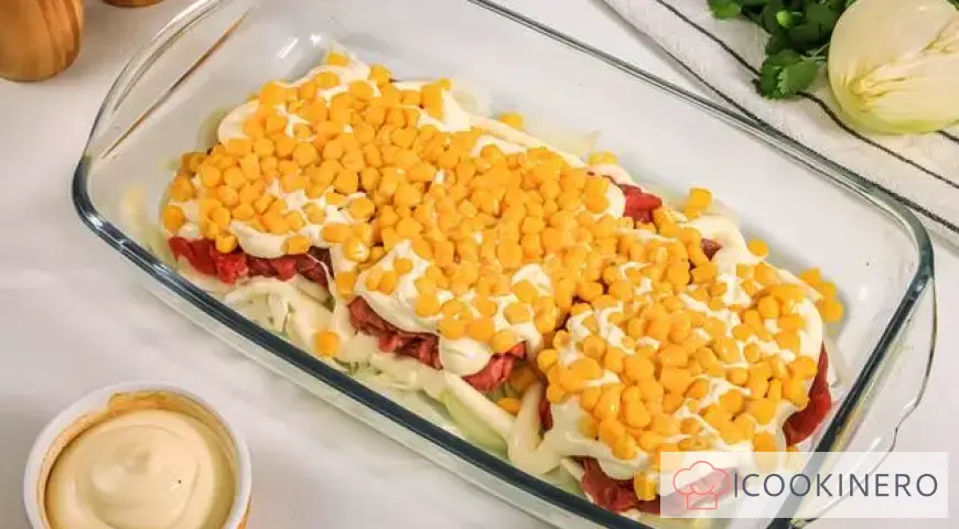 French meat with corn