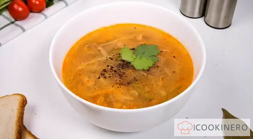Pickle soup with cabbage