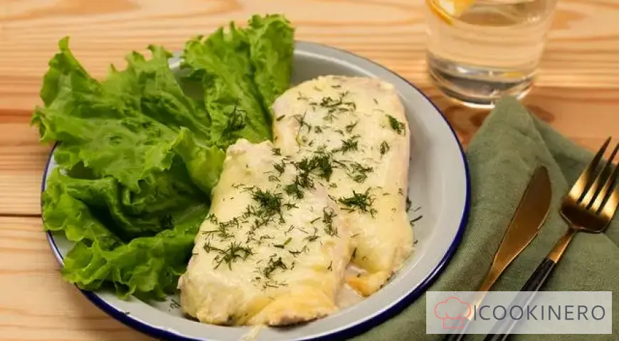 Chicken with cheese in the oven