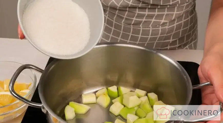 Zucchini jam with lemon in jars