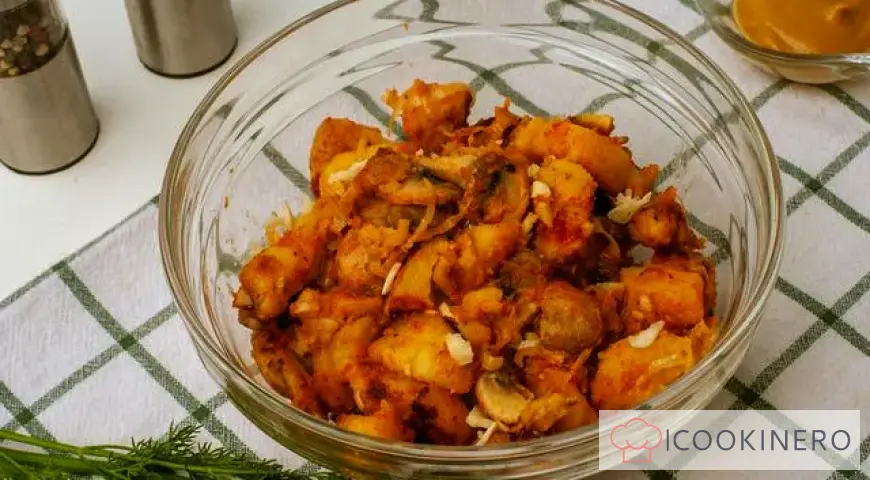 Classic salad with mushrooms