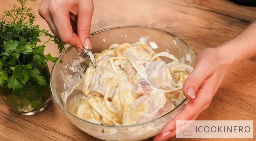 Shashlik with mayonnaise