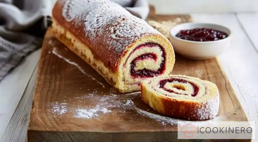 Homemade roll with jam