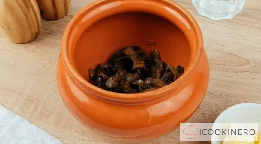 Buckwheat with mushrooms in a pot