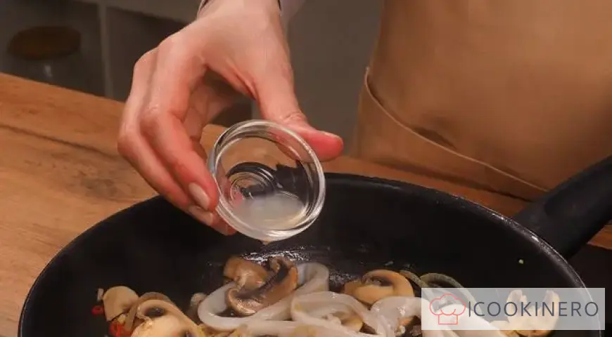 Calamari fritti con funghi prataioli