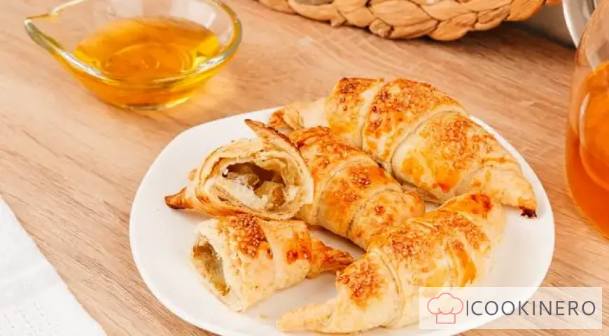 Croissants with pear and honey