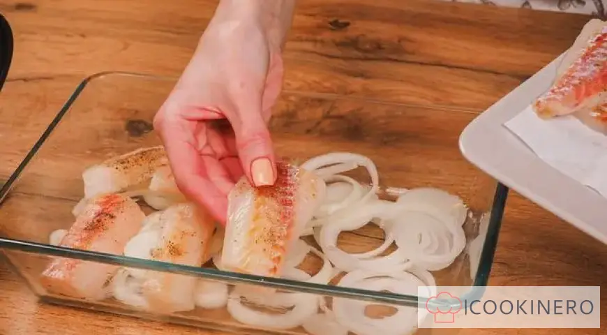 Pollock with tomatoes in the oven