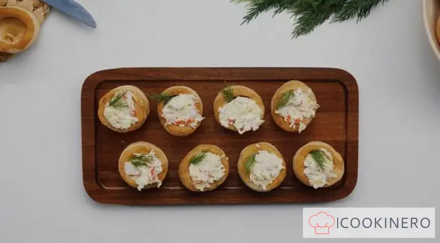 Tartelettes aux bâtonnets de crabe et œuf