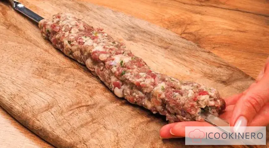 Lamb lula kebab on the grill