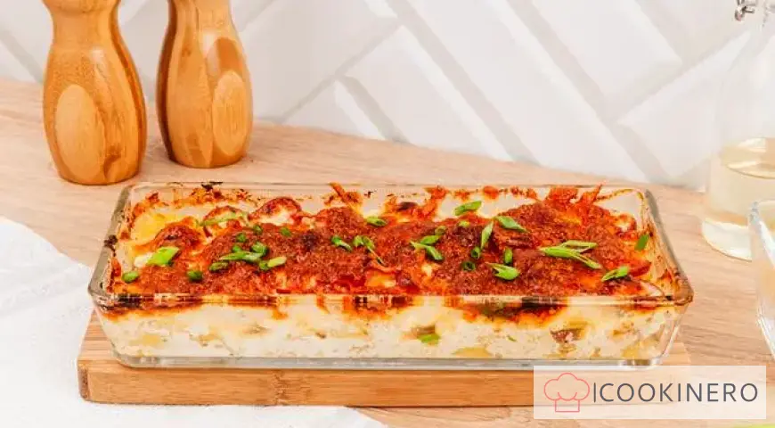 Potato casserole with sausages