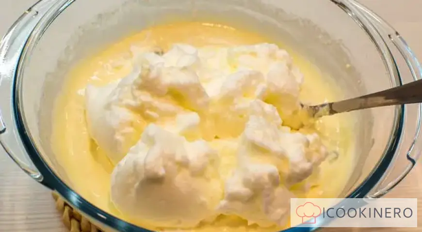 Homemade cottage cheese casserole with raisins