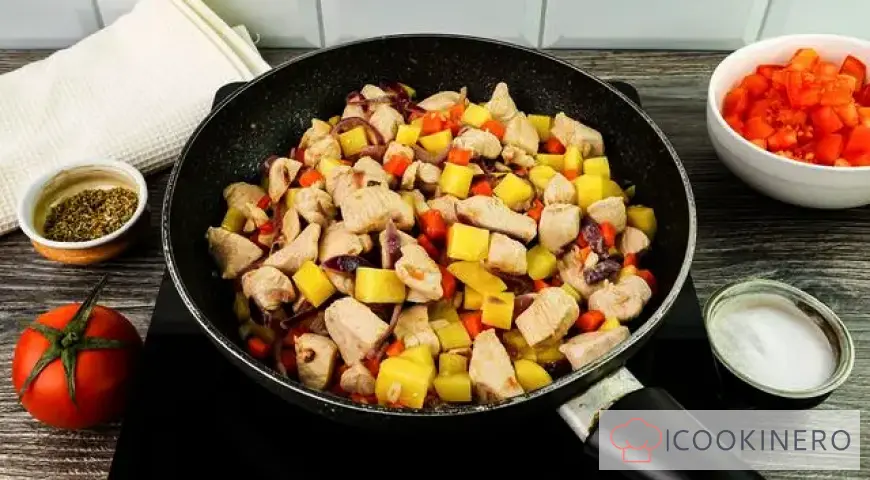 Roast chicken with vegetables