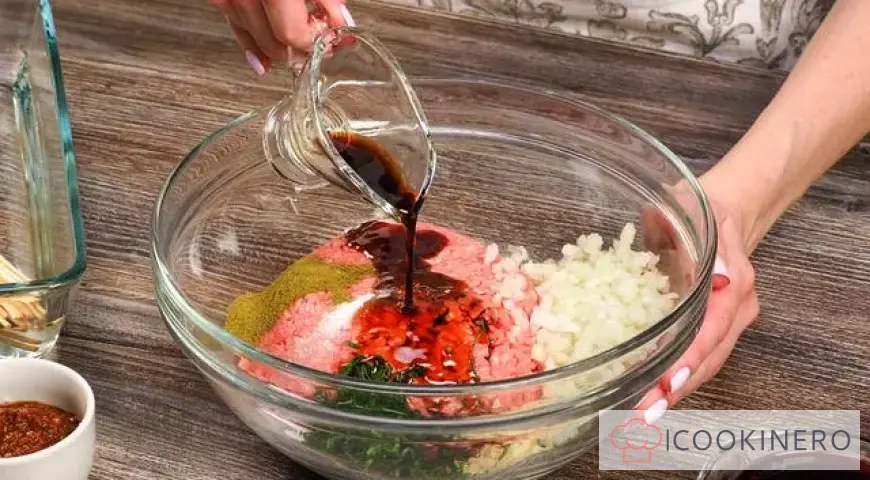 Minced meat lula kebab in the oven