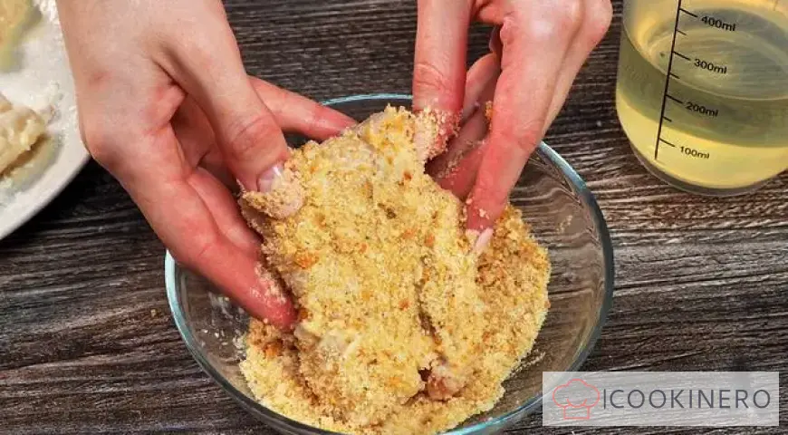 Fish fried in breadcrumbs