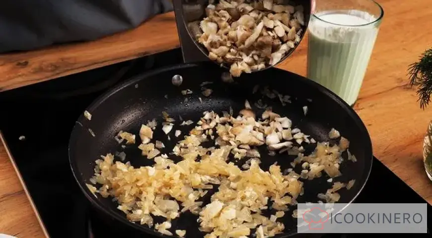 Julienne with mushrooms in the oven