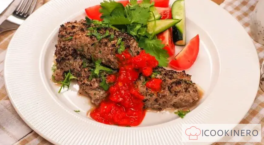 Lamb lula kebab on the grill