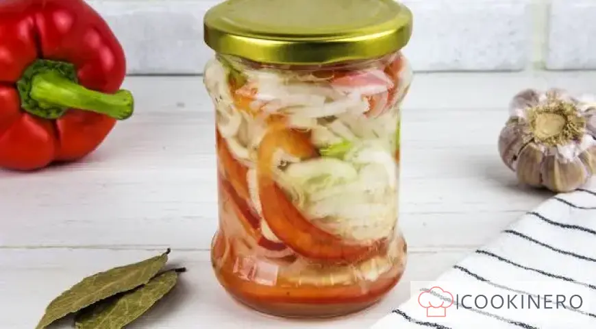 Salad with cucumbers and peppers for the winter