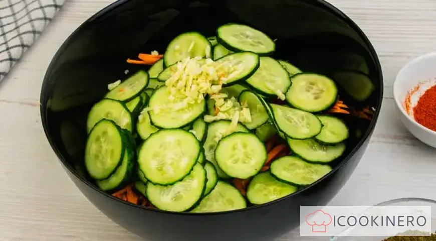 Korean salad for the winter in jars