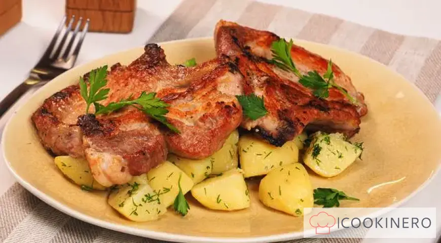 Escalope de cerdo en sartén