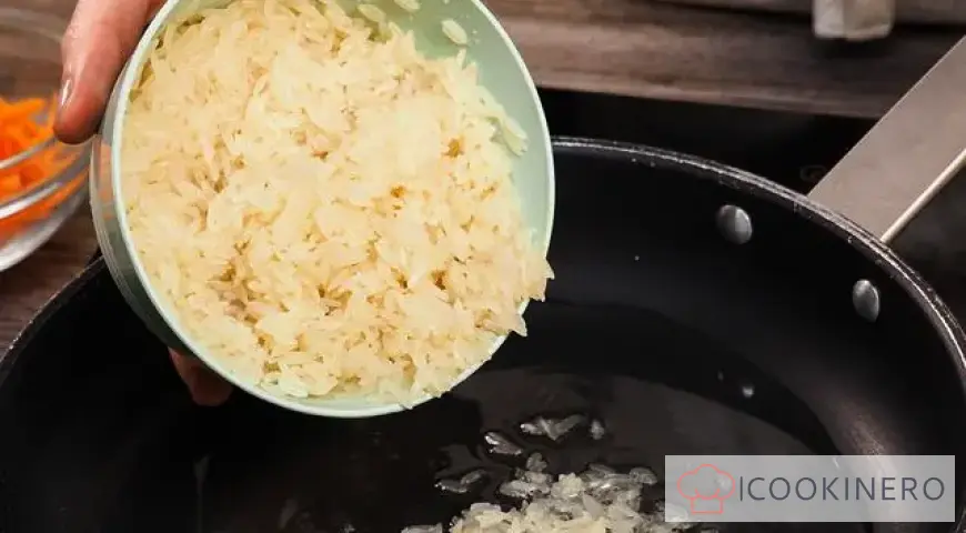 Wok with rice and chicken