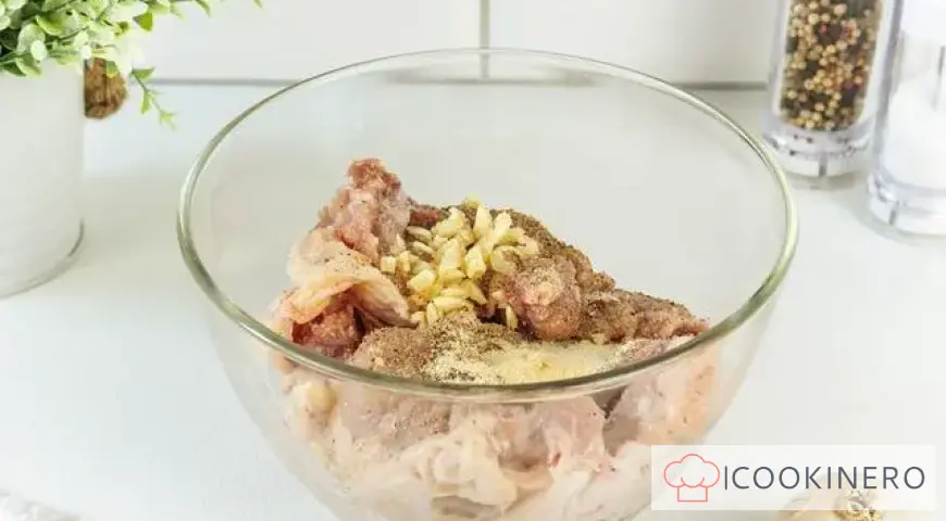 Chicken thighs in a frying pan