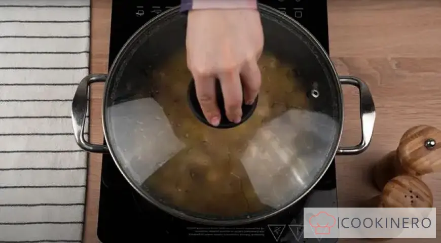 Crema de champiñones con puerros