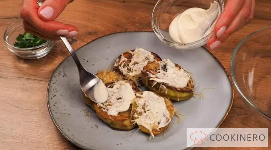 Aubergines frites au fromage