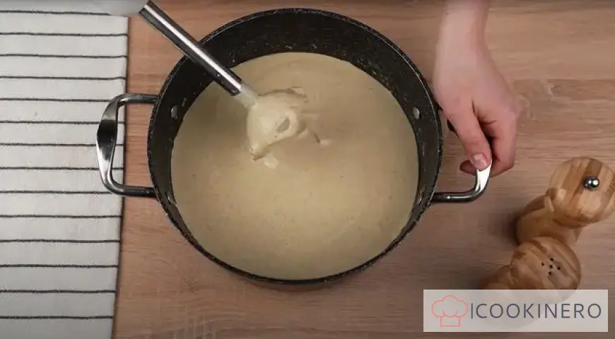 Crema de champiñones con puerros