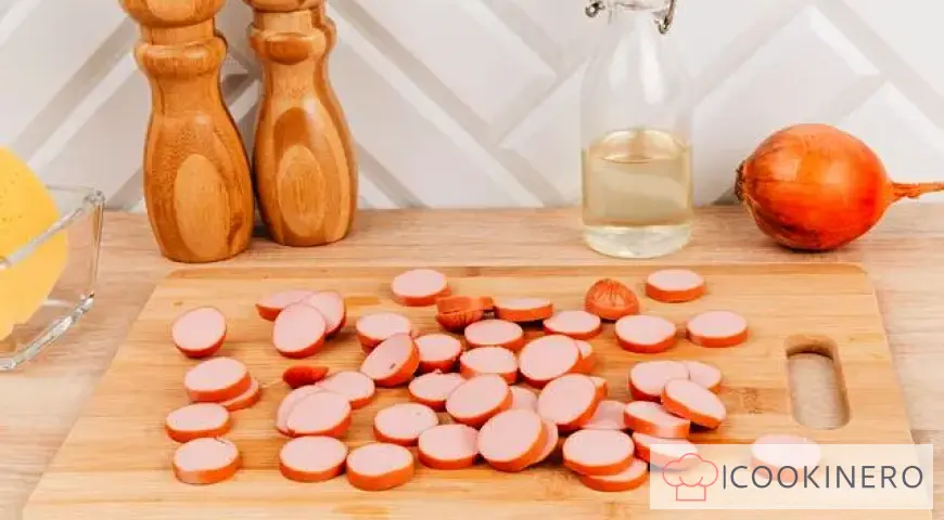 Potato casserole with sausages