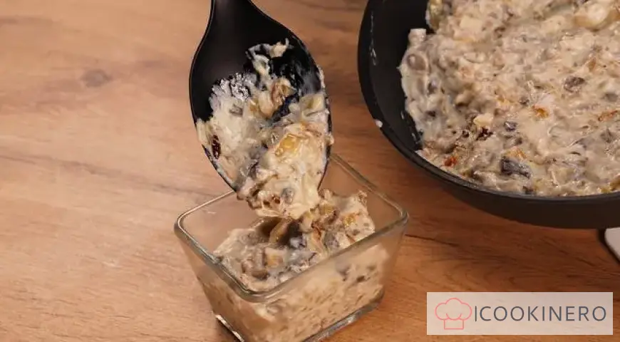 Julienne with mushrooms in the oven