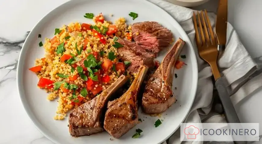 Lamb steaks with couscous