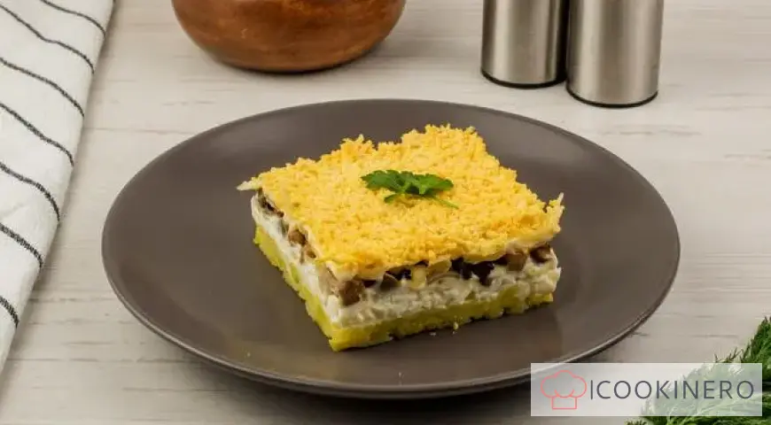 Ensalada con champiñones fritos